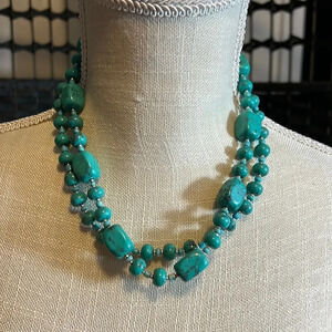Premier Designs Faux (Lucite) Turquoise Statement Necklace
